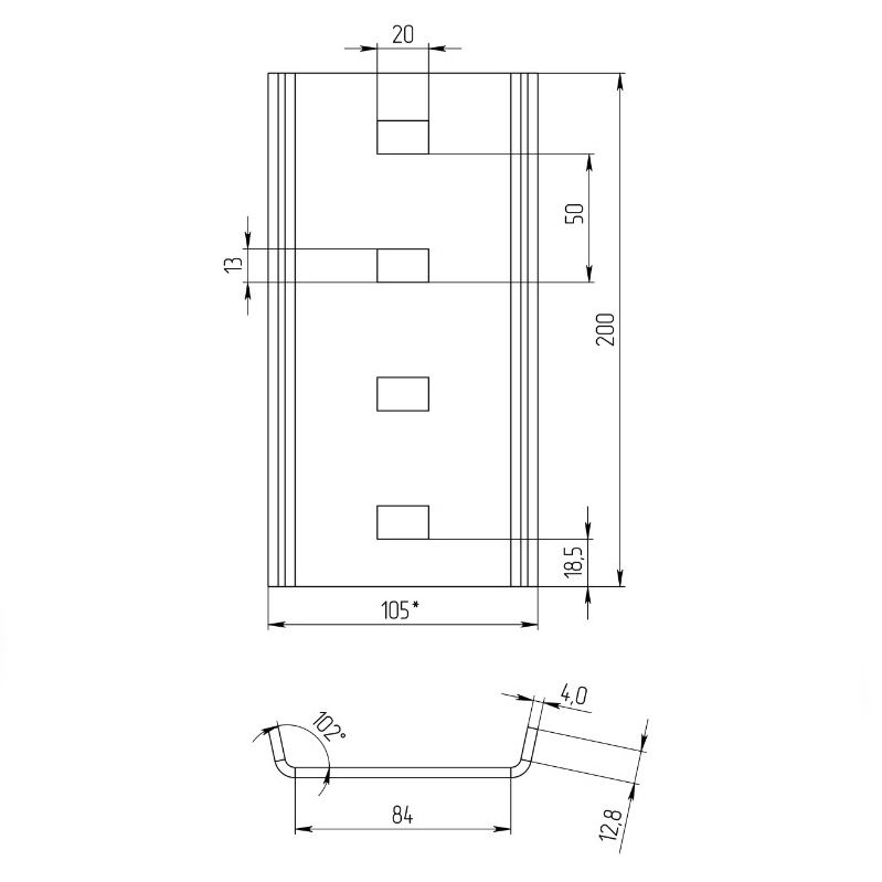 Соединитель I-профиля 64x120 горячий цинк - рисунок 2