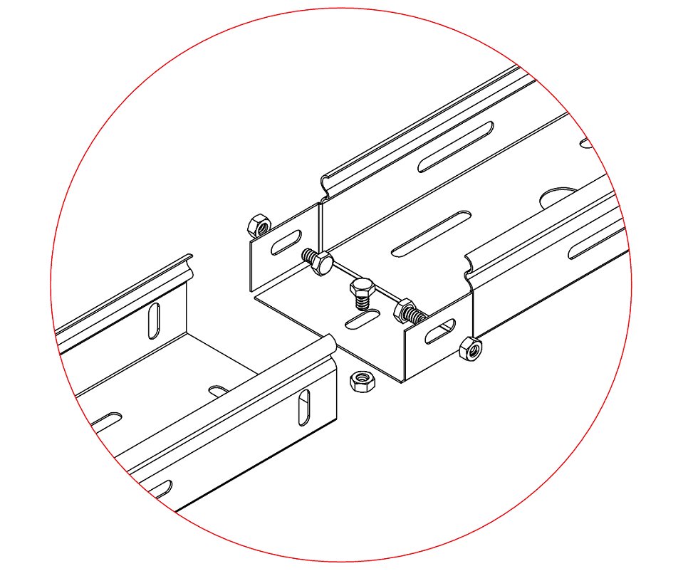 Соединение лотков папа-мама