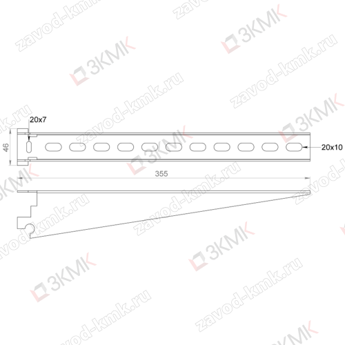 Полка кабельная К1162 крашенная - рисунок 2