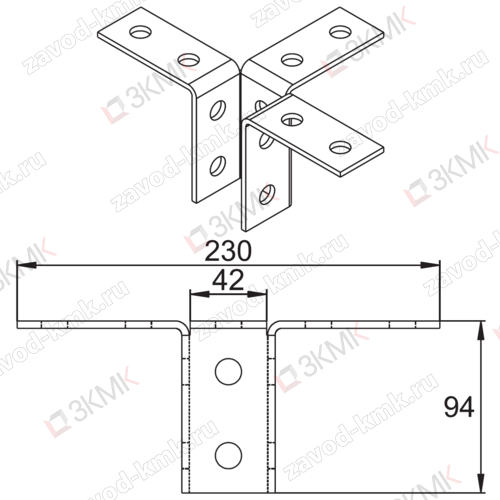 Пластина соединительная 3D MSP 219 гальваническое цинкование - рисунок 2