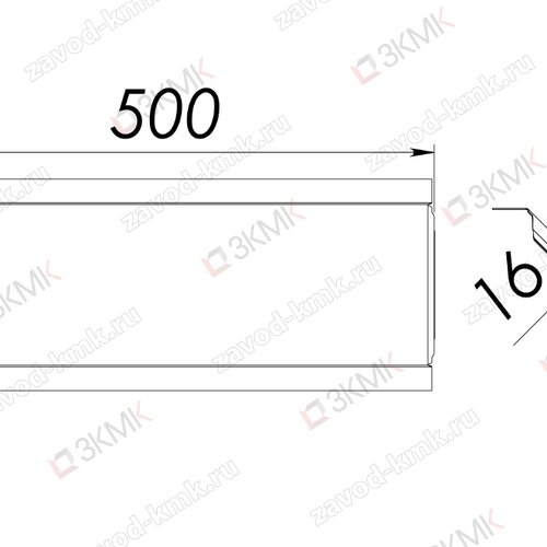 Крышка угла вертикального внешнего 90 градусов 500х80 мм (1,0 мм) оцинкованная - рисунок 2
