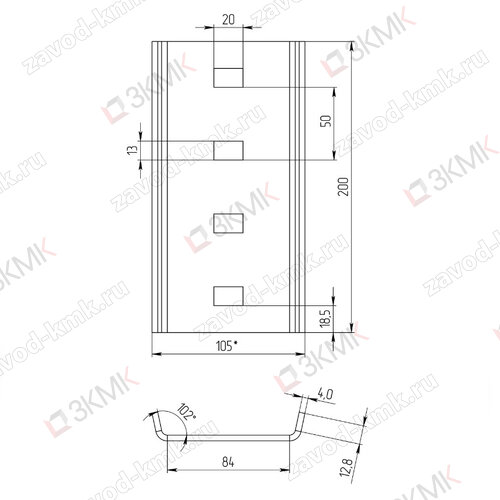 Соединитель I-профиля 64x120 горячий цинк - рисунок 2