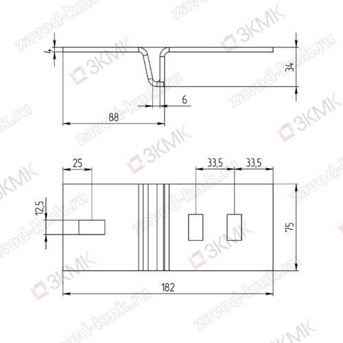 Угловой соединитель I-профиля 64x120 горячий цинк - рисунок 2