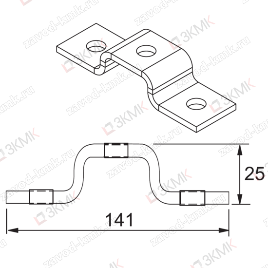 MSP 227 Прямоугольная скоба для профиля MS 4121