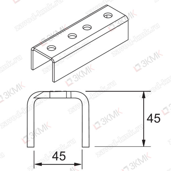 MSP 231 Канальный внешний соединитель для профиля MS 4141