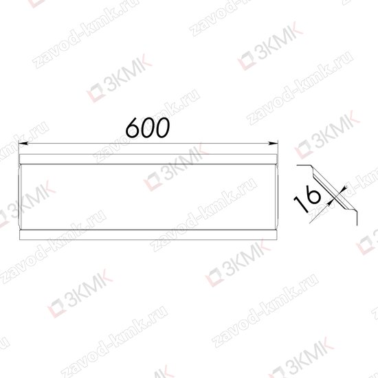 Крышка угла KUVN90.600x80 чертёж