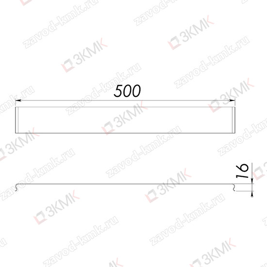 Крышка угла KUVV90_500 чертёж