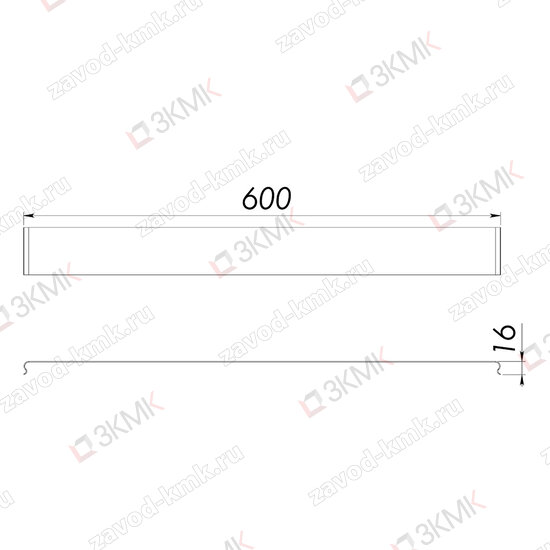 Крышка угла KUVV90_600 чертёж