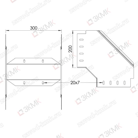 Угол UVN90-300x200 чертёж