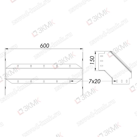Угол UVN90-600x150 чертёж