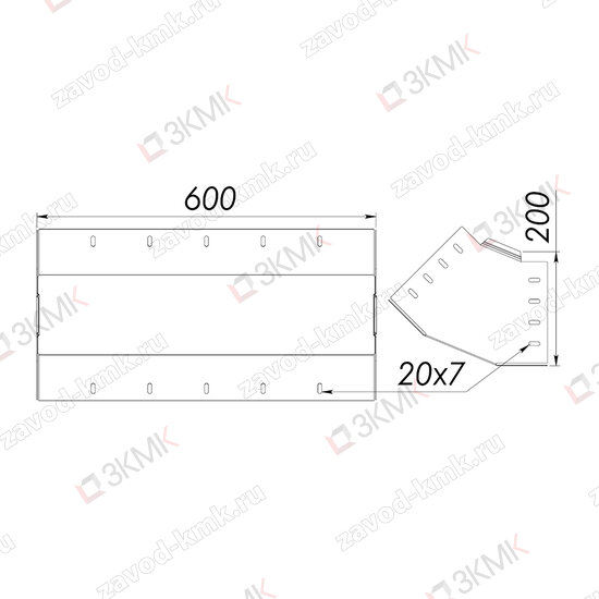 Угол UVV45_600x200 чертёж