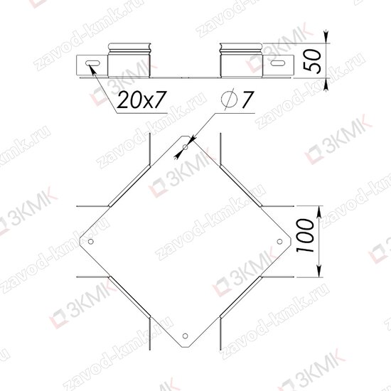Угол UXG 100X50 чертёж