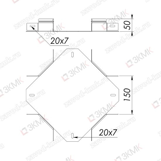 Угол UXG 150X50 чертёж