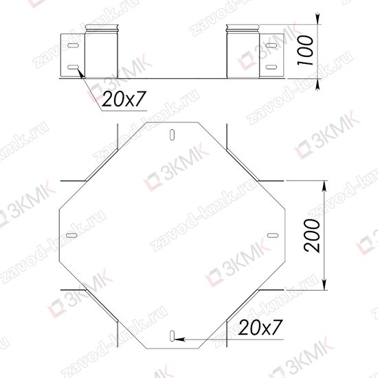 Угол UXG 200X100 чертёж