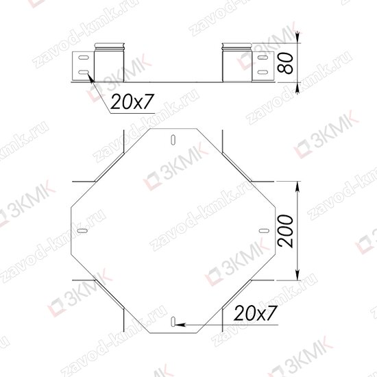 Угол UXG 200X80 чертёж