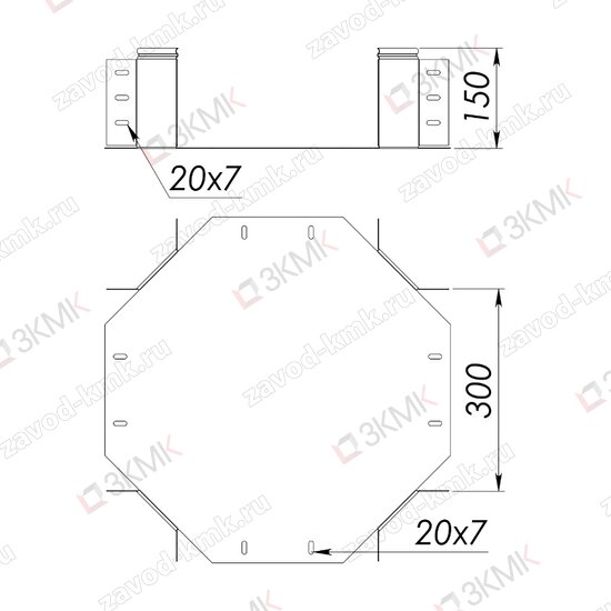 Угол UXG 300X150 чертёж