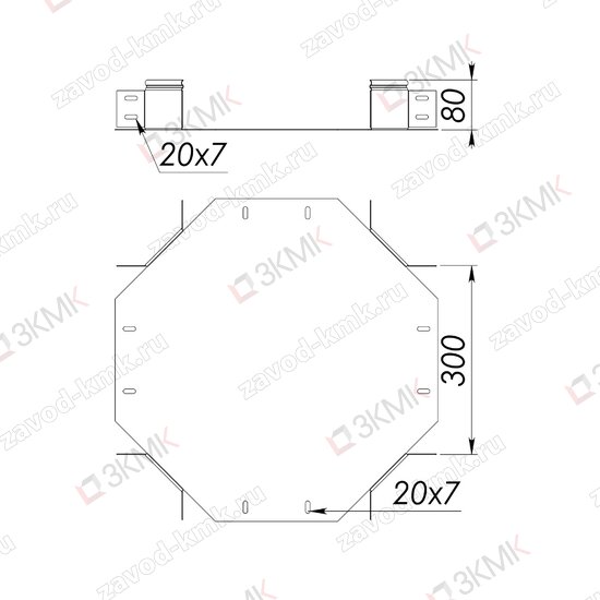 Угол UXG 300X80 чертёж