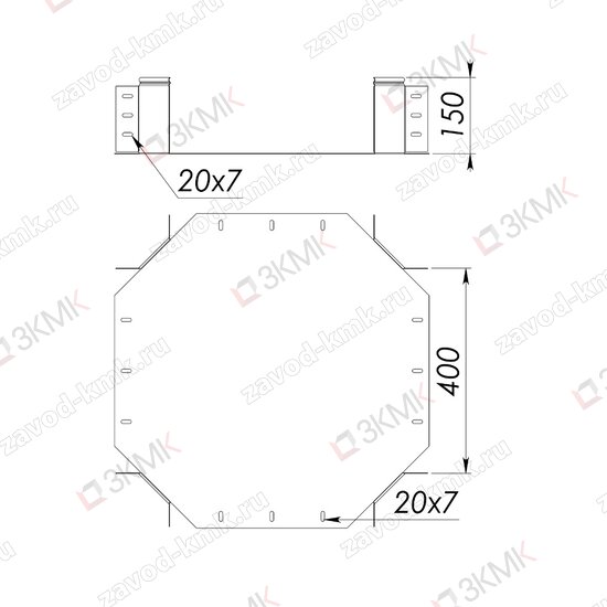 Угол UXG 400X150 чертёж