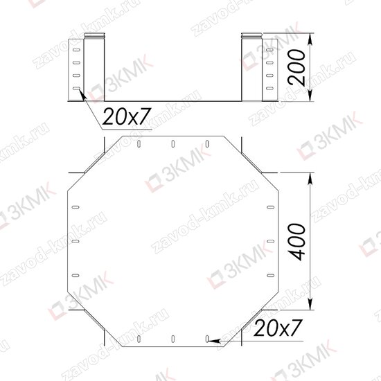 Угол UXG 400X200 чертёж