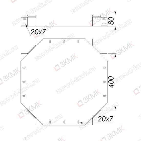 Угол UXG 400X80 чертёж
