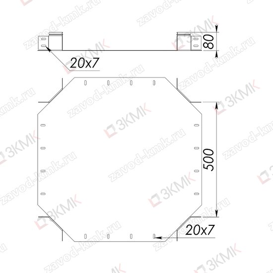 Угол UXG 500X80 чертёж
