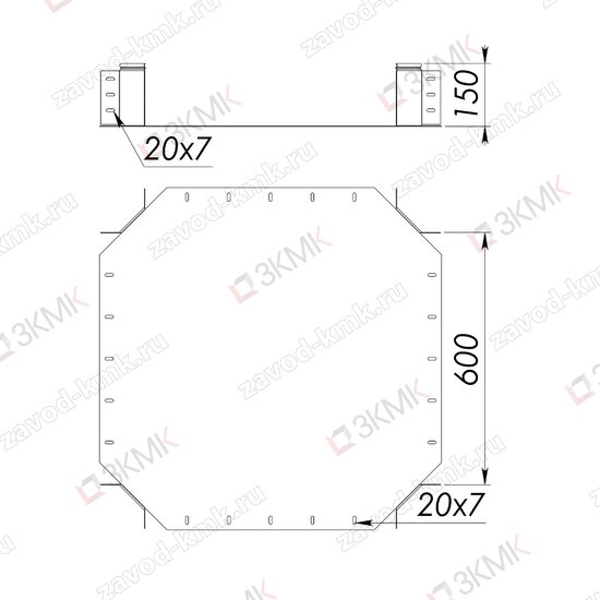 Угол UXG 600X150 чертёж