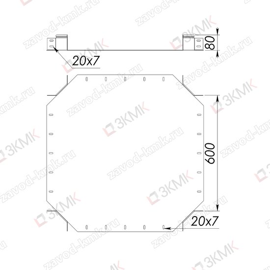 Угол UXG 600X80 чертёж