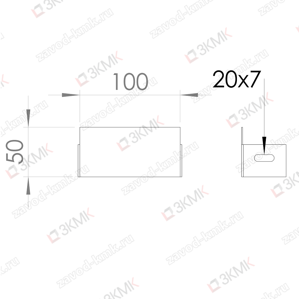 Заглушка для короба 100х50