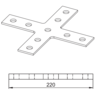Пластина X-образная MSP 109 без покрытия - рисунок 2