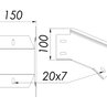Угол вертикальный внешний 150х100 мм 45 градусов (1.2 мм) горячий цинк - рисунок 2