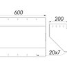Угол вертикальный внутренний 600х200 мм 90 градусов оцинкованный - рисунок 2