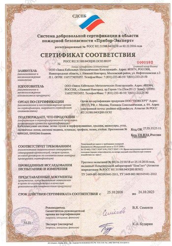 Пожарный сертификат продукции ЗКМК